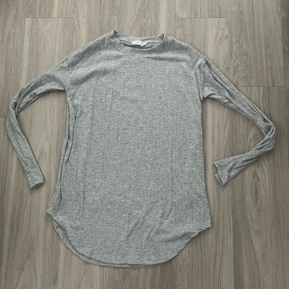 First Love Gray Long Sleeve Tee